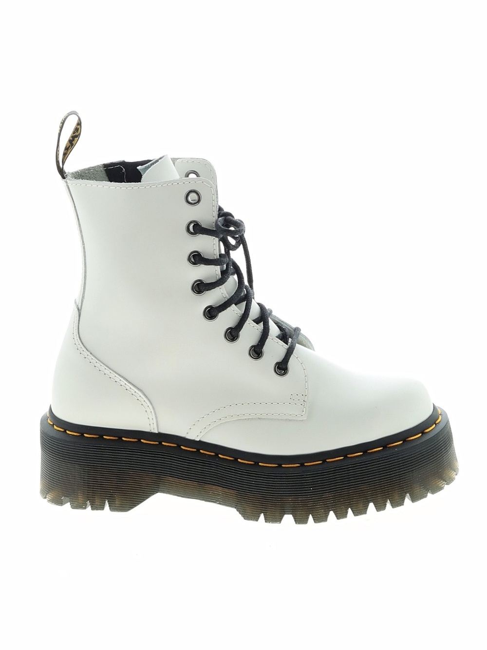 Dr. Martens White Platform Lace-Up Combat Boots